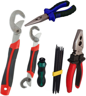 

Asraw Snap N Grip, Plier, Nose Plier & Screwdriver Set Hand Tool Kit(4 Tools), Multicolor