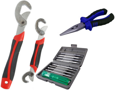 

Asraw Snap N Grip, Nose Plier & 16in1 Screwdriver Set Hand Tool Kit(3 Tools), Multicolor