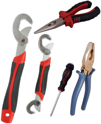 

Asraw Snap N Grip, Plier, Nose Plier & Double Sided Screwdriver Hand Tool Kit(4 Tools), Multicolor