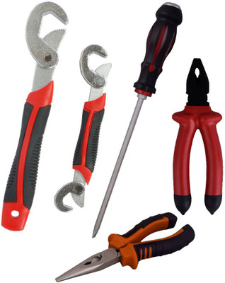 

Asraw Snap N Grip, Plier, Nose Plier & Double Sided Screwdriver Hand Tool Kit(4 Tools), Multicolor
