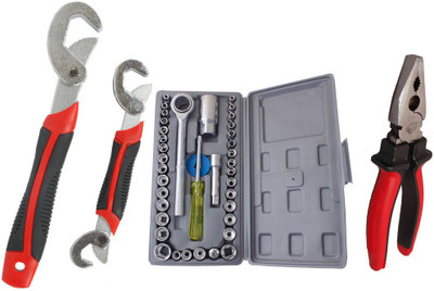 

Asraw Snap N Grip, Plier & Socket Set Hand Tool Kit(3 Tools), Multicolor