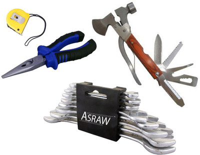 

Asraw Hand Tool Kit(12 Tools), Multicolor
