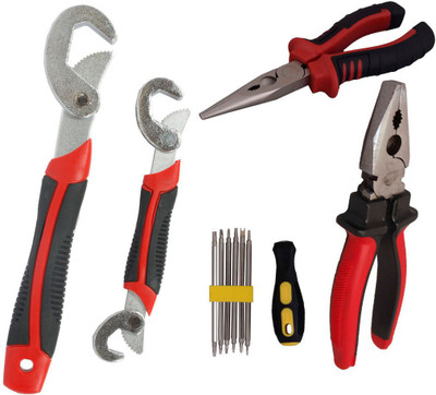 

Asraw Snap N Grip, Plier, Nose Plier & Screwdriver Set Hand Tool Kit(4 Tools), Multicolor