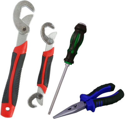 

Asraw Snap N Grip, Nose Plier & Double Sided Screwdriver Hand Tool Kit(3 Tools), Multicolor