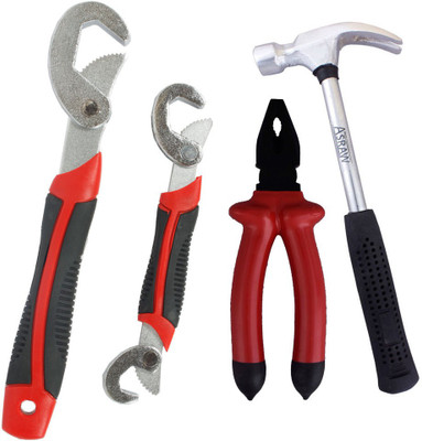 

Asraw Snap N Grip, 1/2LB Hammer & Plier Hand Tool Kit(3 Tools), Multicolor