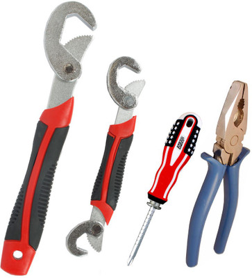 

Asraw Snap N Grip, Plier & Adjustable Screwdriver Hand Tool Kit(3 Tools), Multicolor