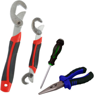

Asraw Snap N Grip, Nose Plier & Double Sided Screwdriver Hand Tool Kit(3 Tools), Multicolor
