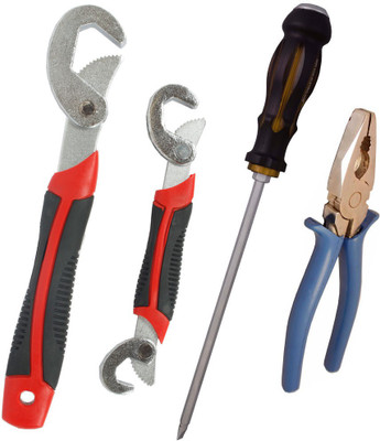 

Asraw Snap N Grip, Plier & Double Sided Screwdriver Hand Tool Kit(3 Tools), Multicolor