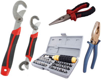

Asraw Snap N Grip, Plier, Nose Plier & 41pcs Screwdriver Set Hand Tool Kit(4 Tools), Multicolor