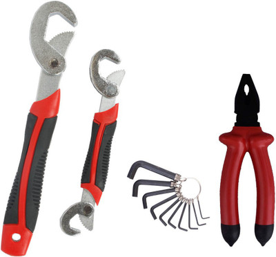 

Asraw Snap N Grip, Plier & Allen key Hand Tool Kit(3 Tools), Multicolor
