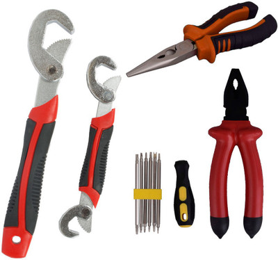 

Asraw Snap N Grip, Plier, Nose Plier & Screwdriver Set Hand Tool Kit(4 Tools), Multicolor