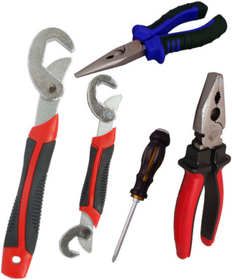 

Asraw Snap N Grip, Plier, Nose Plier & Double Sided Screwdriver Hand Tool Kit(4 Tools), Multicolor
