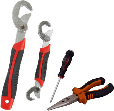 

Asraw Snap N Grip, Nose Plier & Double Sided Screwdriver Hand Tool Kit(3 Tools), Multicolor