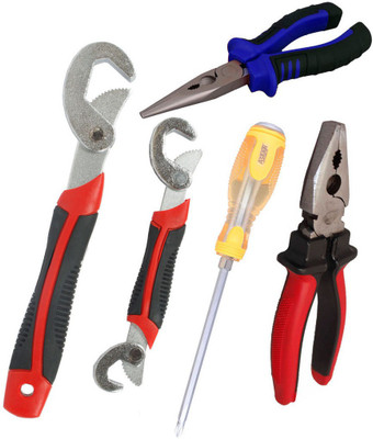 

Asraw Snap N Grip, Plier, Nose Plier & Double Sided Screwdriver Hand Tool Kit(4 Tools), Multicolor
