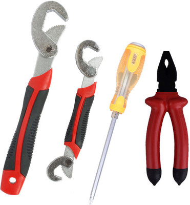 

Asraw Snap N Grip, Plier & Double Sided Screwdriver Hand Tool Kit(3 Tools), Multicolor
