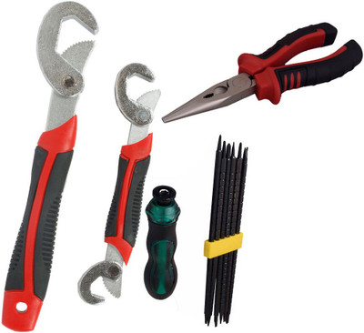

Asraw Snap N Grip, Nose Plier & Screwdriver Set Hand Tool Kit(3 Tools), Multicolor