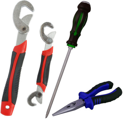 

Asraw Snap N Grip, Nose Plier & Double Sided Screwdriver Hand Tool Kit(3 Tools), Multicolor