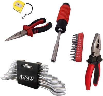 

Asraw Hand Tool Kit(13 Tools), Multicolor