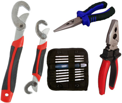 

Asraw Snap N Grip, Plier, Nose Plier & Screwdriver Set Hand Tool Kit(4 Tools), Multicolor