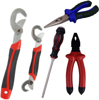 

Asraw Snap N Grip, Plier, Nose Plier & Double Sided Screwdriver Hand Tool Kit(4 Tools), Multicolor