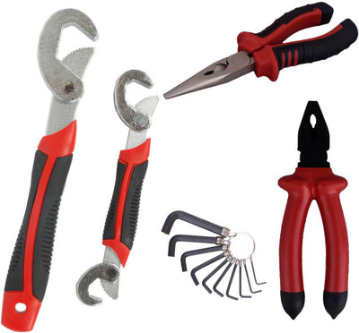 

Asraw Snap N Grip, Plier, Nose Plier & Allen key Hand Tool Kit(4 Tools), Multicolor