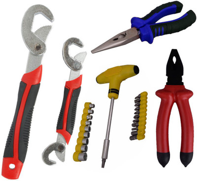 

Asraw Snap N Grip, Plier, Nose Plier & Screwdriver Set Hand Tool Kit(4 Tools), Multicolor