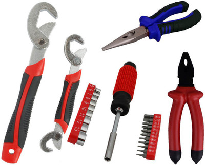 

Asraw Snap N Grip, Plier, Nose Plier & 21PC Screwdriver Set Hand Tool Kit(4 Tools), Multicolor