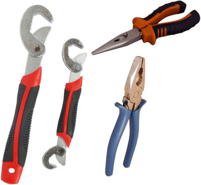 

Asraw Snap N Grip, Nose Plier & Plier Hand Tool Kit(3 Tools), Multicolor