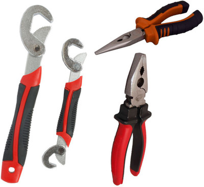 

Asraw Snap N Grip, Nose Plier & Plier Hand Tool Kit(3 Tools), Multicolor