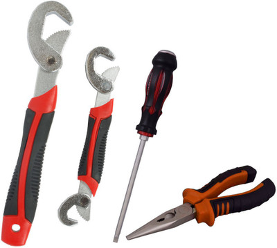 

Asraw Snap N Grip, Nose Plier & Double Sided Screwdriver Hand Tool Kit(3 Tools), Multicolor