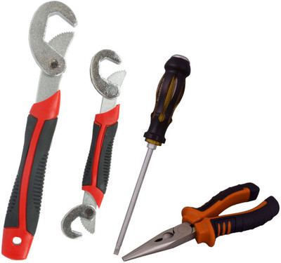

Asraw Snap N Grip, Nose Plier & Double Sided Screwdriver Hand Tool Kit(3 Tools), Multicolor