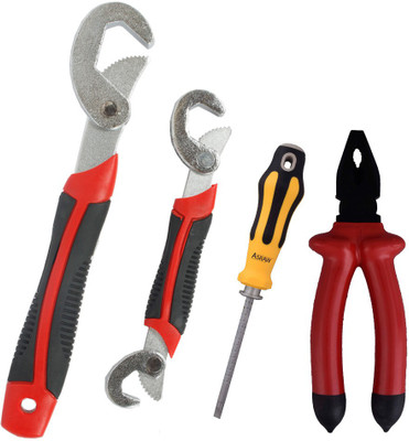 

Asraw Snap N Grip, Plier & Adjustable Screwdriver Hand Tool Kit(3 Tools), Multicolor
