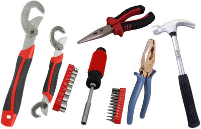 

Asraw Snap N Grip, Plier, Nose Plier, 1/2LB Hammer & 21PC Screwdriver Set Hand Tool Kit(5 Tools), Multicolor