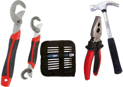 

Asraw Snap N Grip, Plier, 1/2LB Hammer & Screwdriver Set Hand Tool Kit(4 Tools), Multicolor