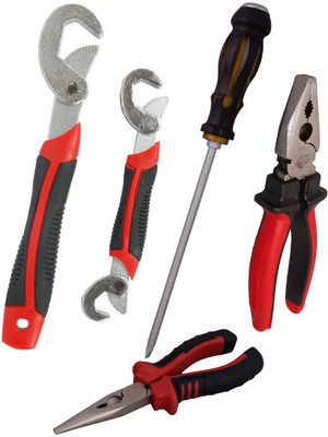 

Asraw Snap N Grip, Plier, Nose Plier & Double Sided Screwdriver Hand Tool Kit(4 Tools), Multicolor