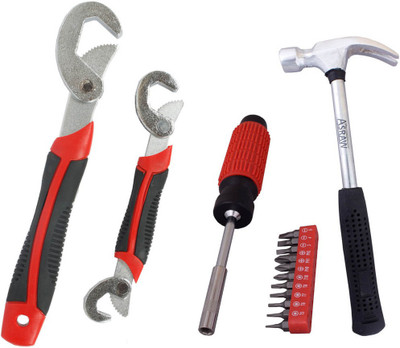 

Asraw Snap N Grip, 1/2LB Hammer & 11PC Screwdriver Set Hand Tool Kit(3 Tools), Multicolor