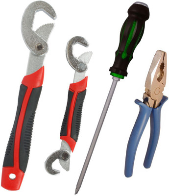

Asraw Snap N Grip, Plier & Double Sided Screwdriver Hand Tool Kit(3 Tools), Multicolor