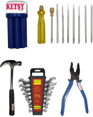 

Ketsy (19 Pcs) Hand Tool Kit(19 Tools), Multicolor