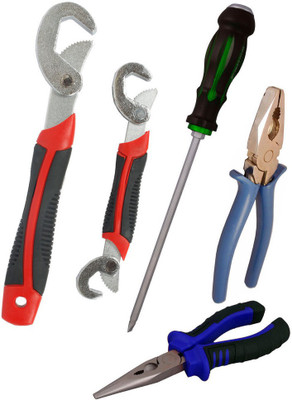 

Asraw Snap N Grip, Plier, Nose Plier & Double Sided Screwdriver Hand Tool Kit(4 Tools), Multicolor