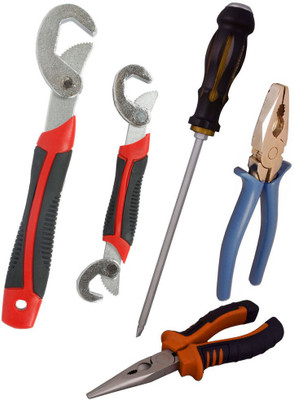 

Asraw Snap N Grip, Plier, Nose Plier & Double Sided Screwdriver Hand Tool Kit(4 Tools), Multicolor