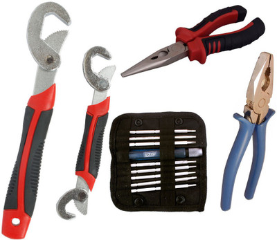 

Asraw Snap N Grip, Plier, Nose Plier & Screwdriver Set Hand Tool Kit(4 Tools), Multicolor