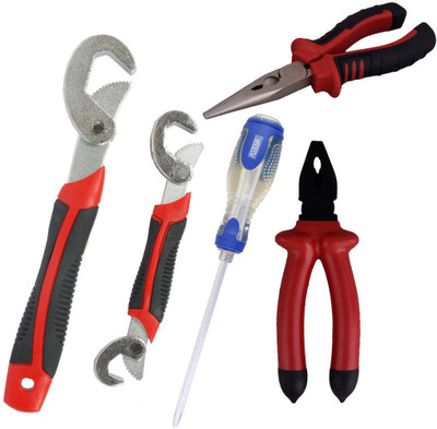 

Asraw Snap N Grip, Plier, Nose Plier & Double Sided Screwdriver Hand Tool Kit(4 Tools), Multicolor