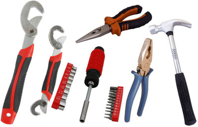 

Asraw Snap N Grip, Plier, Nose Plier, 1/2LB Hammer & 21PC Screwdriver Set Hand Tool Kit(5 Tools), Multicolor