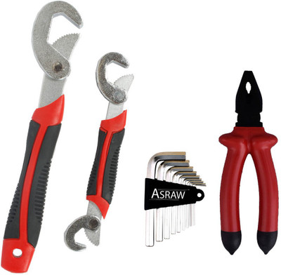 

Asraw Snap N Grip, Plier & Allen key Hand Tool Kit(3 Tools), Multicolor