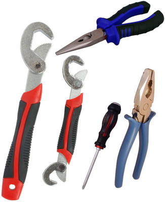 

Asraw Snap N Grip, Plier, Nose Plier & Double Sided Screwdriver Hand Tool Kit(4 Tools), Multicolor