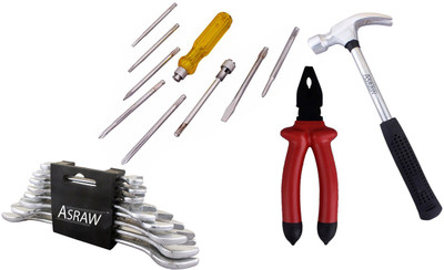 Asraw Hand Tool Kit(12 Tools), Multicolor