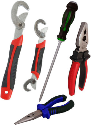 

Asraw Snap N Grip, Plier, Nose Plier & Double Sided Screwdriver Hand Tool Kit(4 Tools), Multicolor