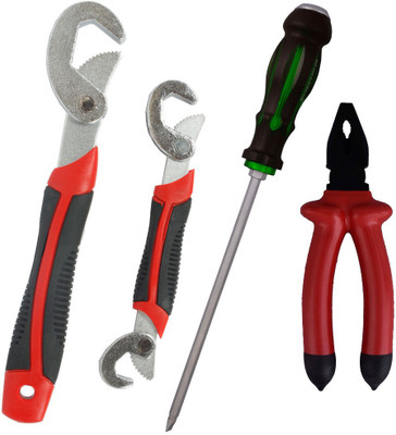 

Asraw Snap N Grip, Plier & Double Sided Screwdriver Hand Tool Kit(3 Tools), Multicolor