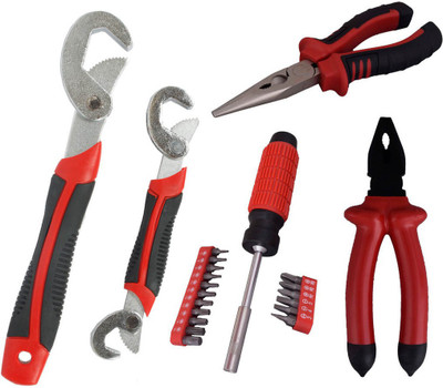 

Asraw Snap N Grip, Plier, Nose Plier & 18PC Screwdriver Set Hand Tool Kit(4 Tools), Multicolor