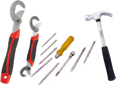 

Asraw Snap N Grip, 1/2LB Hammer & Screwdriver Set Hand Tool Kit(3 Tools), Multicolor